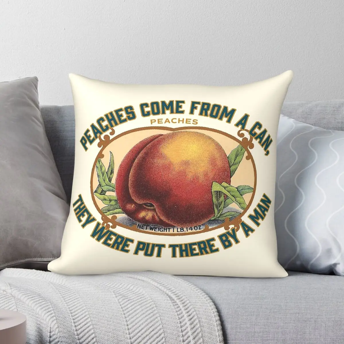 Merrill Nisker Peaches Come From A Can Square Pillowcase Polyester Linen Velvet Printed Zip Throw Pillow Case Sofa Cushion Cover