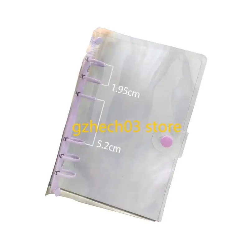G2AC Clear Notebook Prolders 6 Rings Plannner Binder Soft Binder with Snap Button Closure Dollable Binder Binder