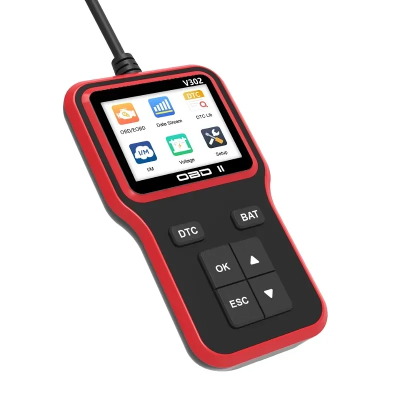 V302 decoder color screen with 8 languages, detect engine failure obd2 automotive diagnostic scanner