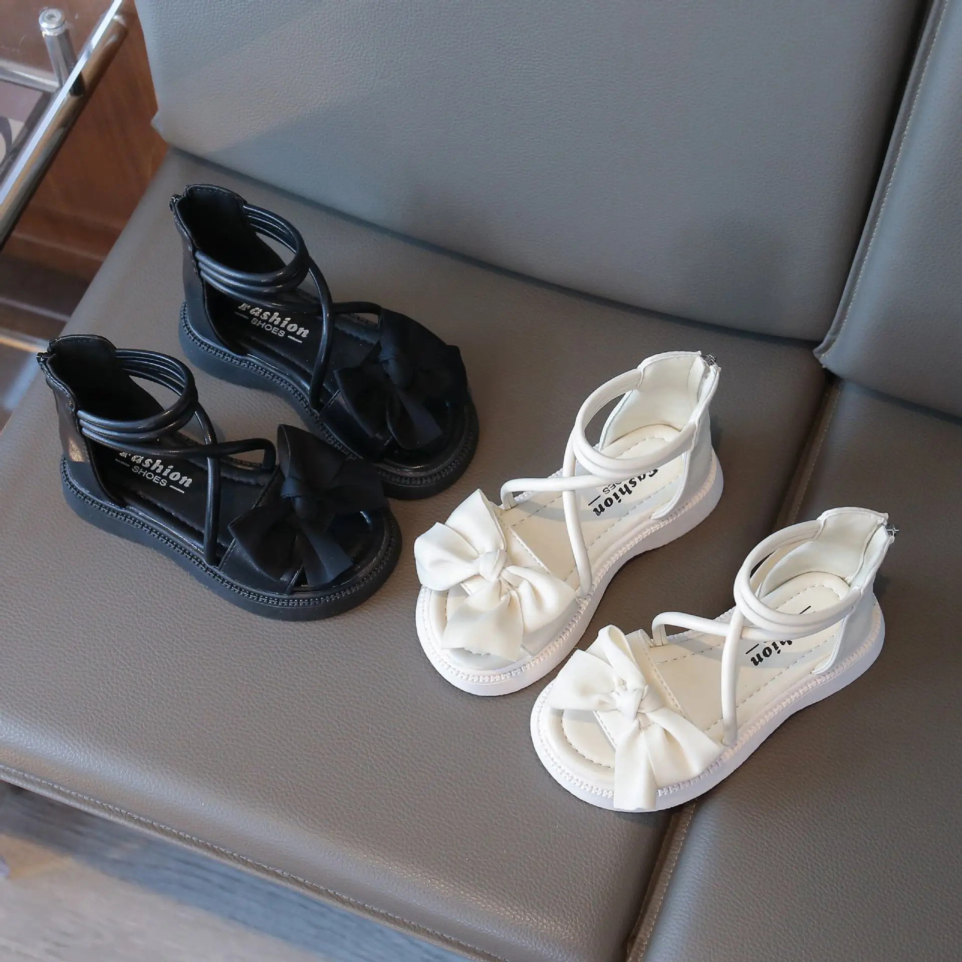 

Kids'Casual Shoes Sport Summer Flat Bow Shoes Solid ColorFor Girls Anti-slip Breathable White Black White Shoes Size 26-37