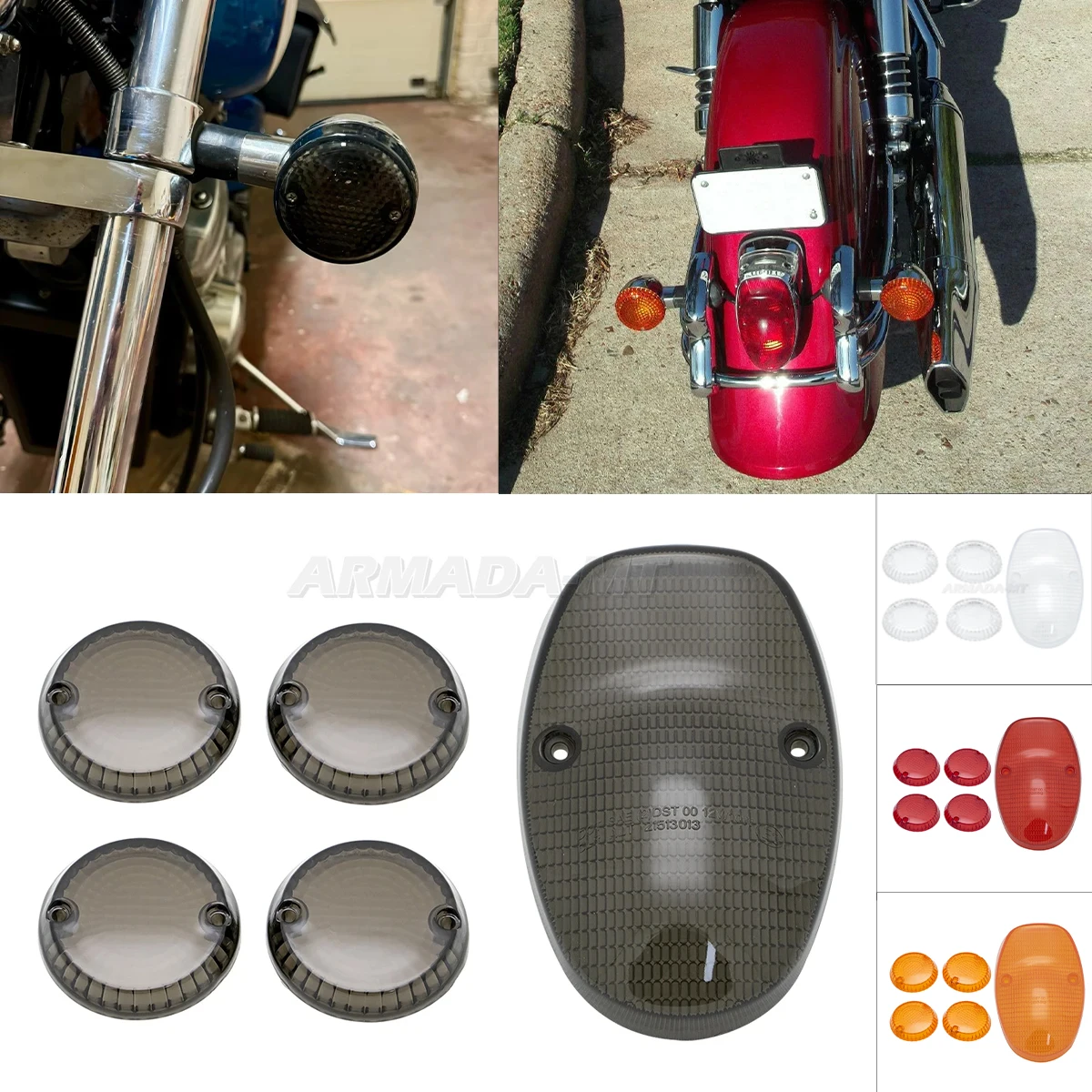 Motorcycle Turn Signals housing Brake Tail Light Lens For Kawasaki Vulcan Classic Nomad VN1600 2005-2008 Drifter VN800 VN1500