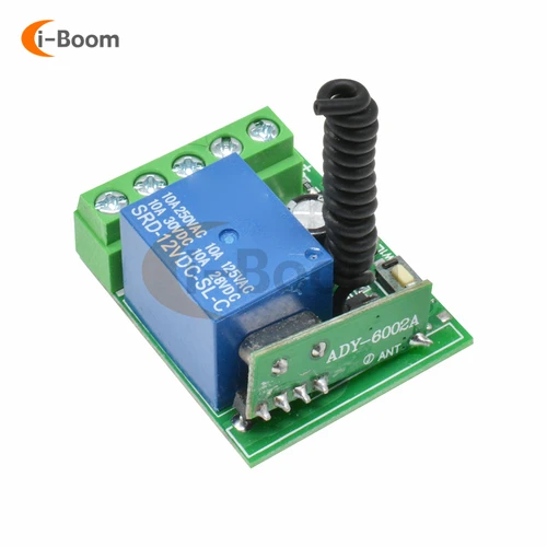 Imagen 2 del producto Módulo de relé de 1 canal DC12V RF 315MHz 433MHz interruptor de Control remoto inalámbrico controlador de hogar inteligente interruptor receptor Jog/autobloqueo
