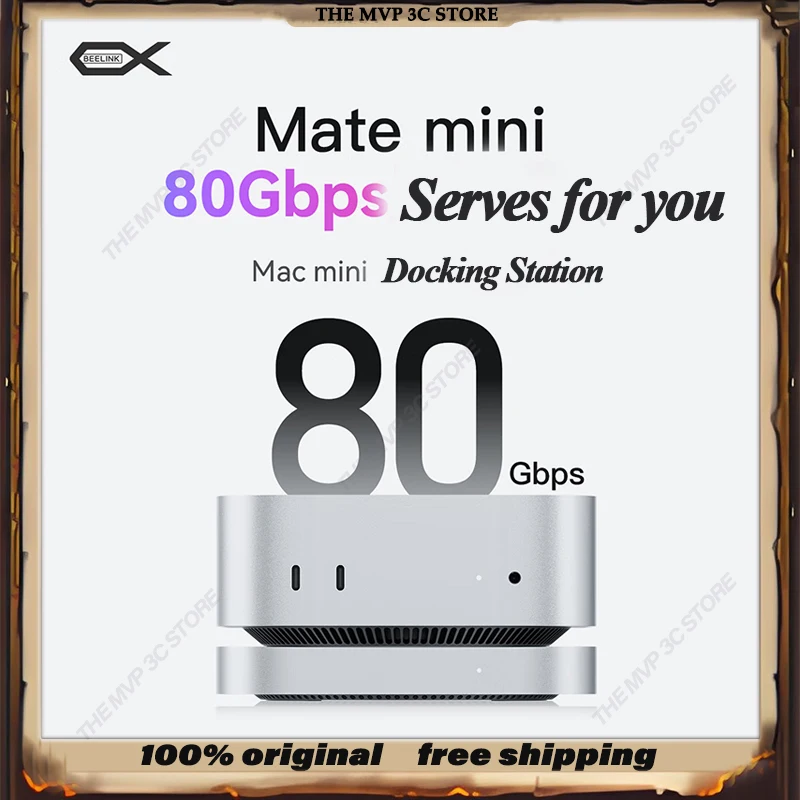 

Beelink Mate Mini Thunder And Lightning Mac Mini Docking Station High Speed 80Gbps 16TB Hard Disk Suit For PC laptop Lightweight
