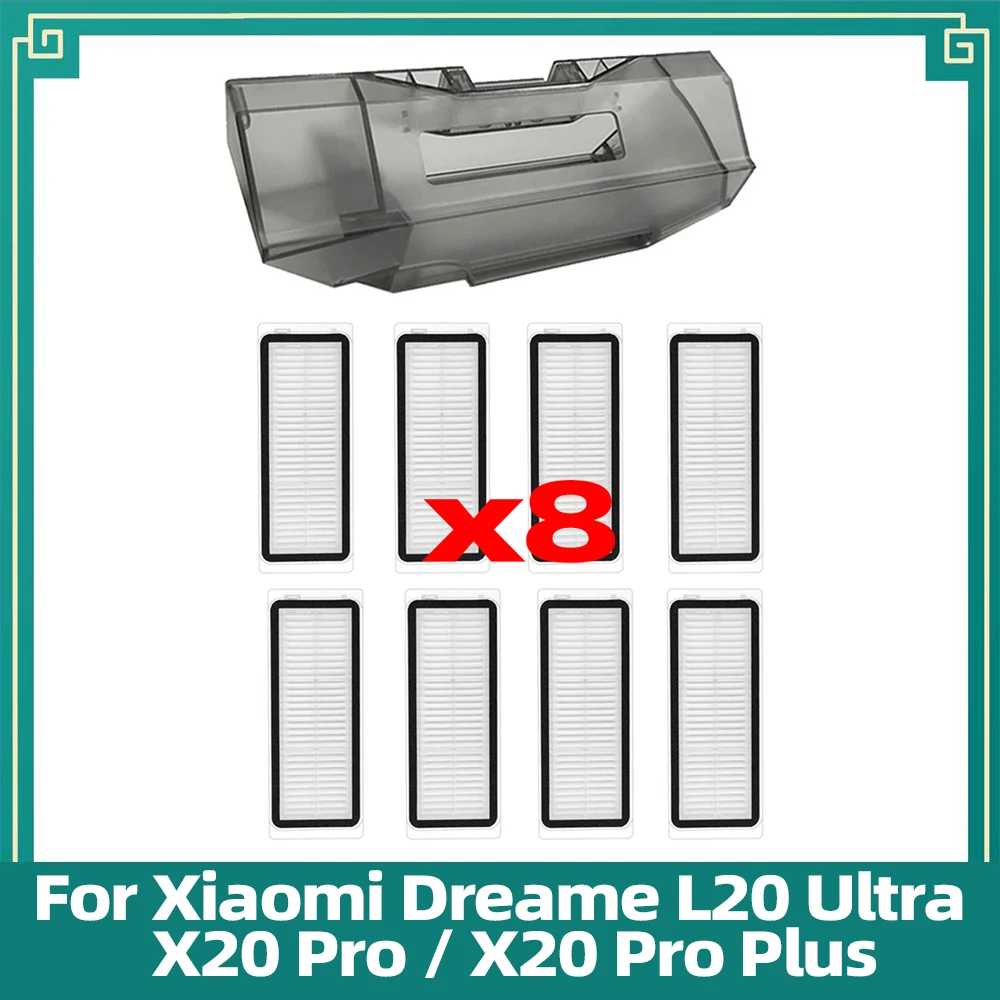 Kit suku cadang dan aksesori untuk kotak debu dan filter Hepa penyedot debu robot Fit For Dreame L20 Ultra / X20 Pro / X20 Pro Plus