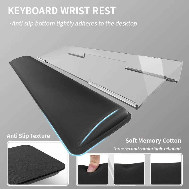 

Computer Keyboard Wrist Rest Stand for Desktop，Acrylic Tilted Computer Keyboard Holde with Wrist Rest for Easy Ergonomic Typing