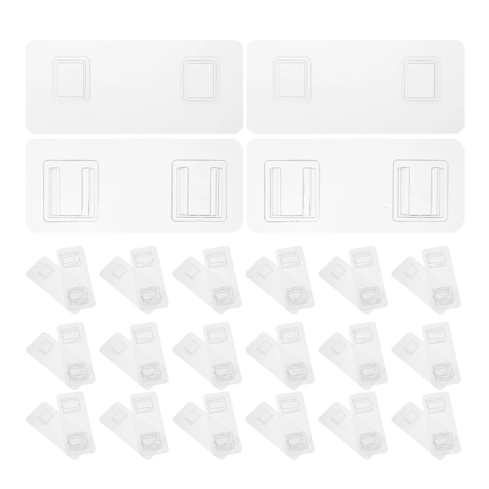 

20 set Wall Hooks Clear Adhesive Strong Double Sided No Damage Practical Hooks for Hanging Storage Shower Bathroom Kitchen