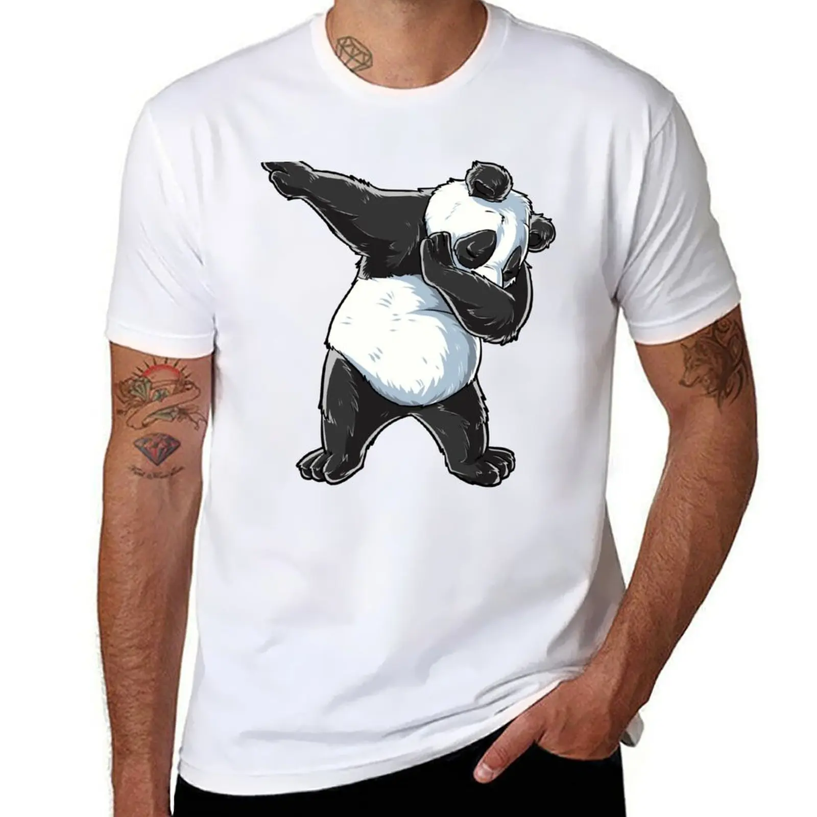 Dabbing Panda T Shirt Print Dab Bear Dance Men Women Kids T-Shirt funny t shirts dark humor men t shirt cotton 100% T-Shirt