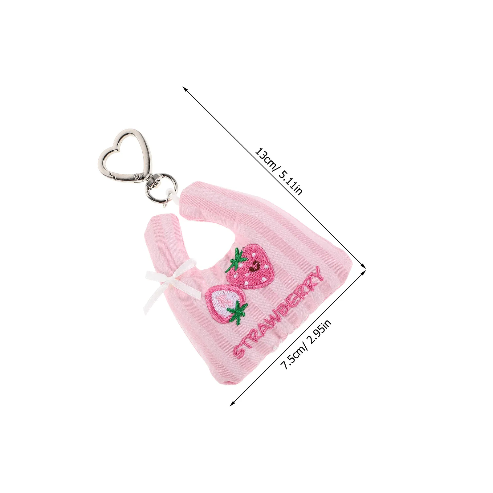 3Pcs Kawaii Fruit Keychain Pack Strawberry Clip Mini Tote Bag Charm Stuffed Purse Accessory Kids Decorative Bag Charm Keychain