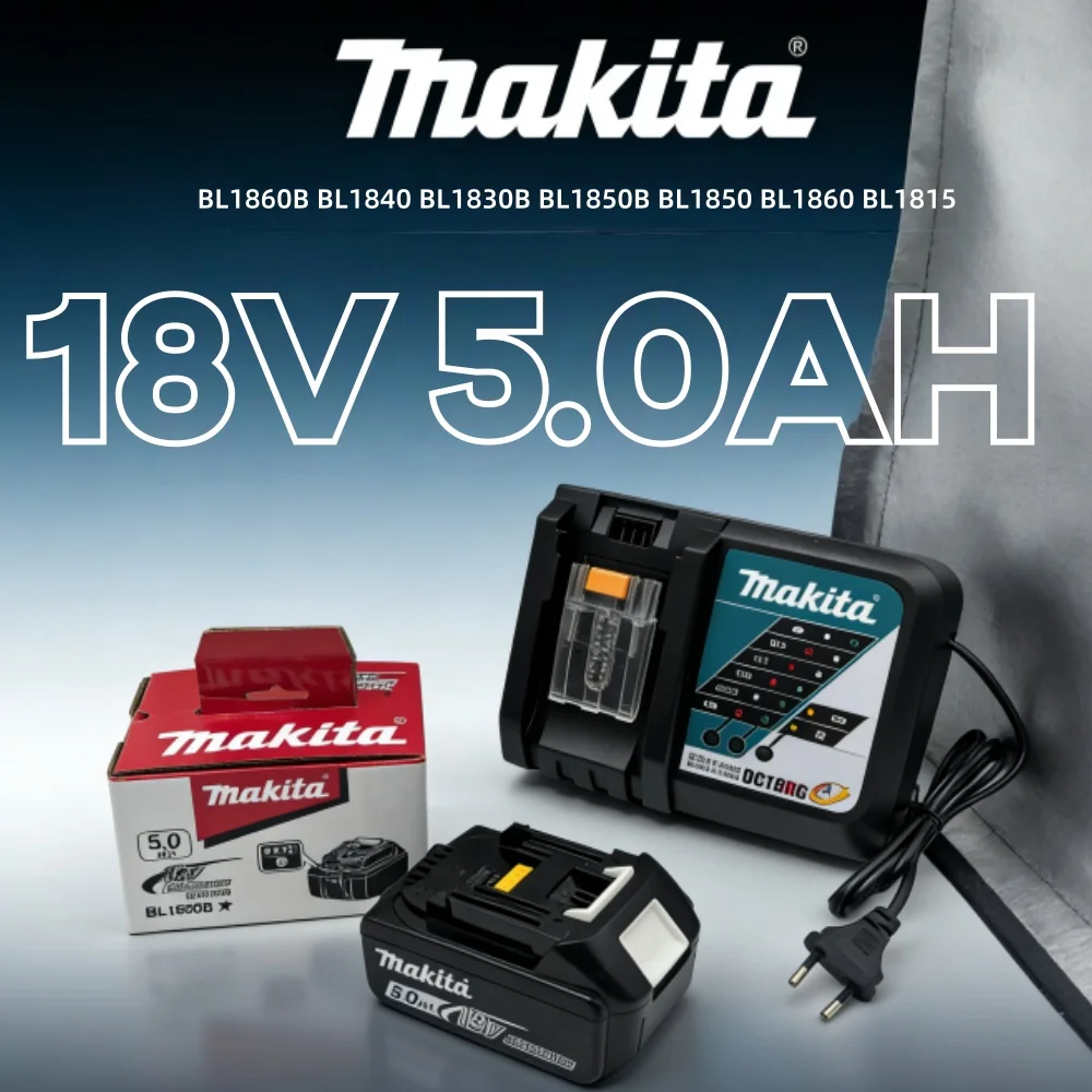 

Original Makita 18V 5.0Ah Rechargeable Lithium Battery with LED Indicator High Capacity for Makita Cordles Power Tool Battery