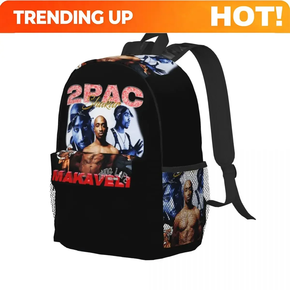 Custom Bag Tupac 2pac Backpack Student Boys Girls BookBag Children School Bag Laptop Shoulder Bags For Men Women