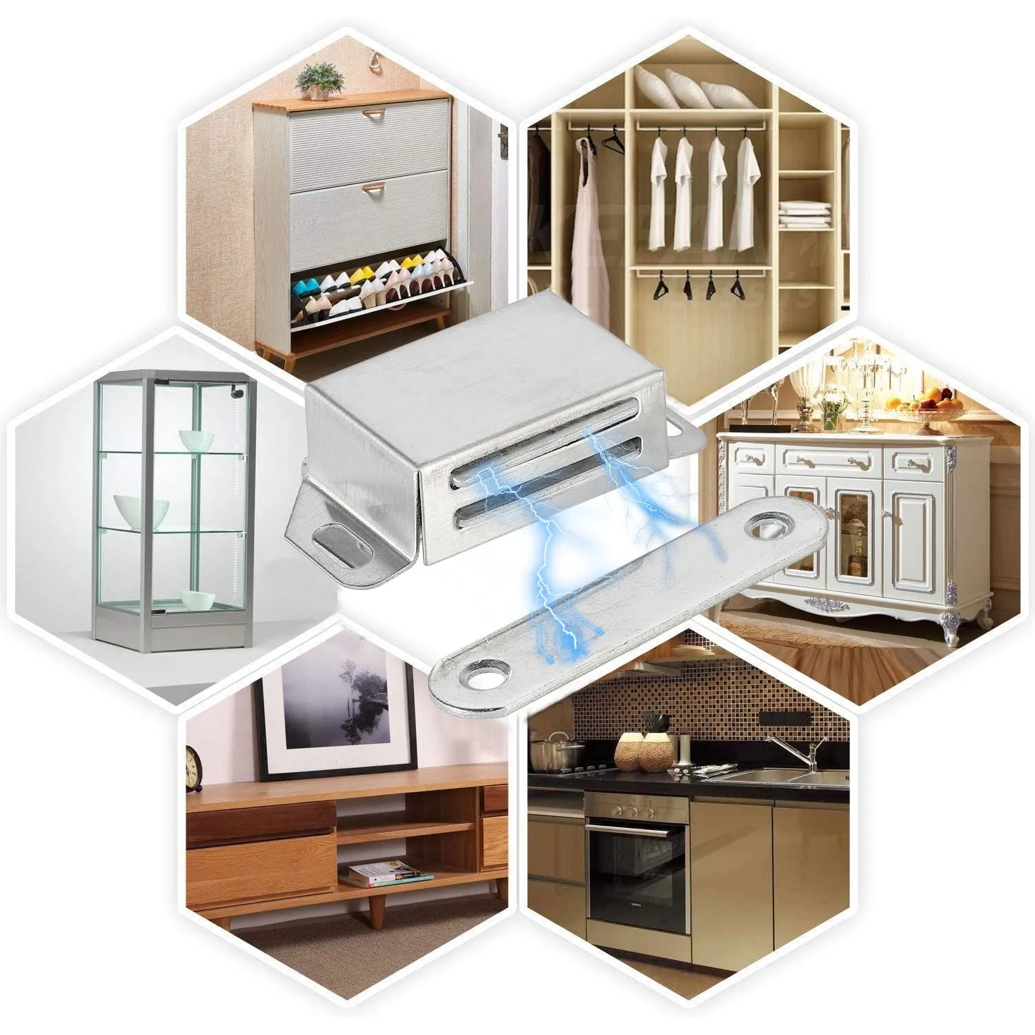 10pcs Extremely Strong Magnetic Snapper Door Magnet Furniture Magnet 12KG Cupboard Bathroom Kitchen Doors With Screws Set