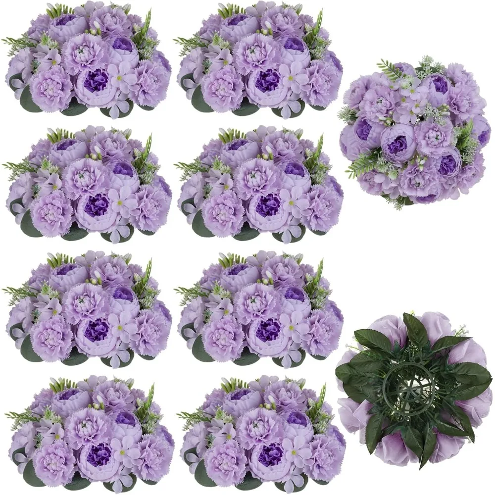 

Flower Balls for Wedding Centerpieces: 10pc 9.5 Inch Lilac Fake Peonies Floral Arrangement Bouquet Wedding Decoration
