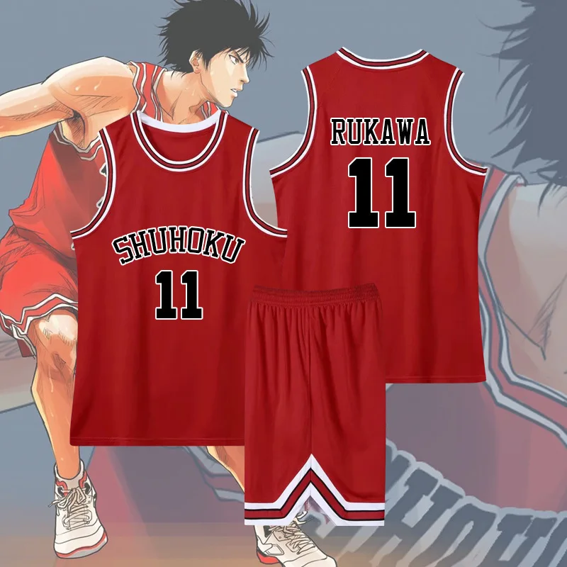 2023 new Slam Dunk Cosplay Kaede Rukawa Sakuragi Hanamichi Cosplay Costume Anime Vest Basketball Jersey School Uniform Halloween