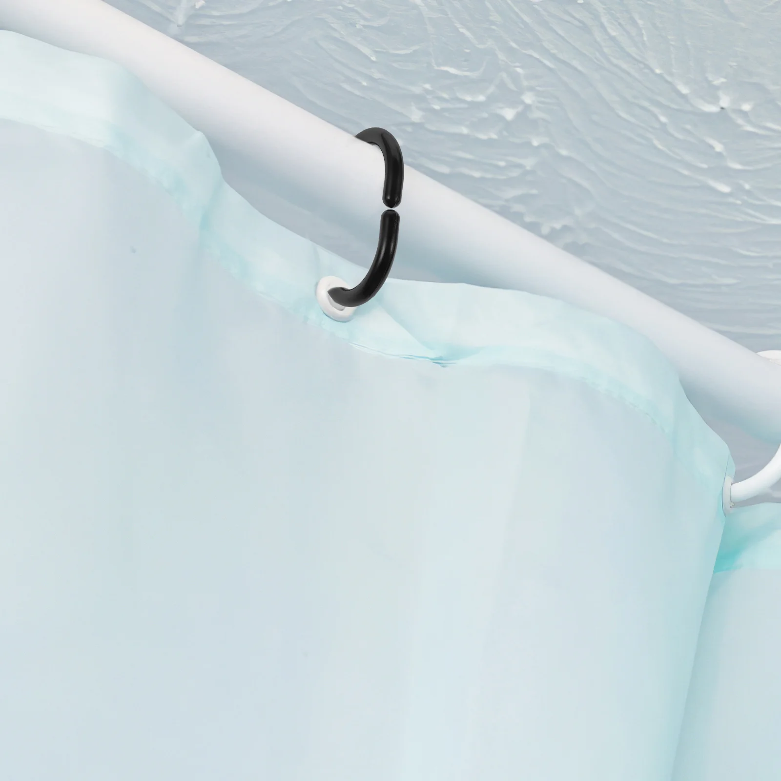 20 Pcs Quick-release Quick-hanging Curtain Hooks 20pcs (black) Rings for Shower Curtains Holders Plastic Bath