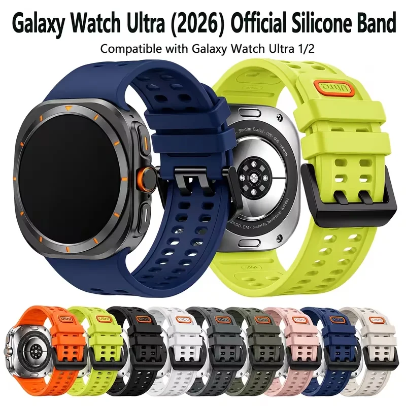 Silikonarmband für Samsung Galaxy Watch Ultra 1/2 47 mm, 2026, Sportarmband, offizielles Ersatzarmband, Smartwatch-Zubehör.
