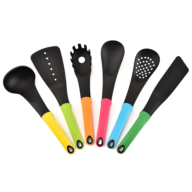 

6pcs/set Kitchen Nylon Kitchenware Non-stick Cooking Spatula Spoon Set Soup Spoon/spaghetti Steak/colander Kitchen Cookware Sets