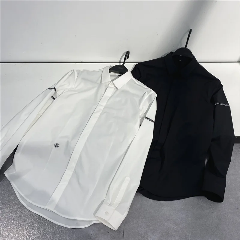European men's clothing, seasonal fashion, men's clothing lining, European station shirt, crown embroidery, business