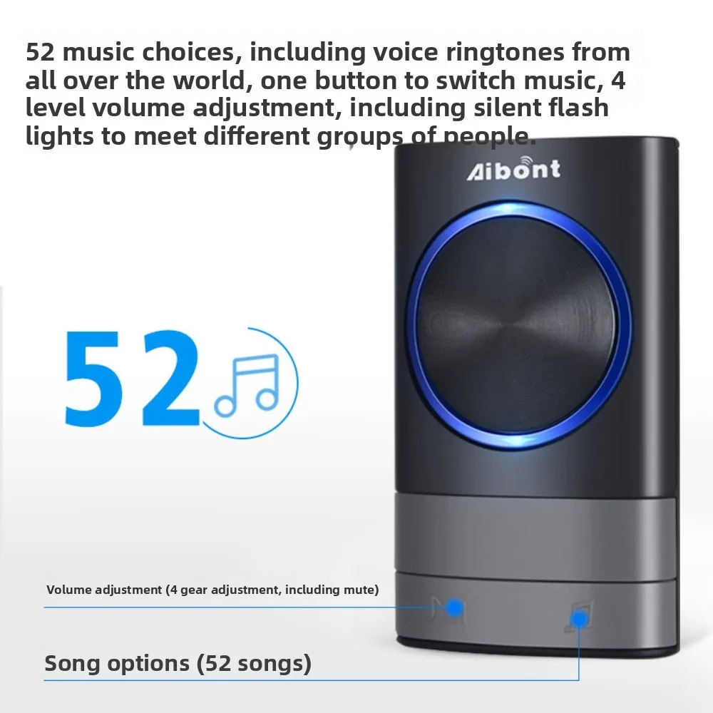 Wireless Doorbell Home One To Two Ultra Remote Distance Music for The Elderly Remote Control Doorbell Sensor Voice Call Device