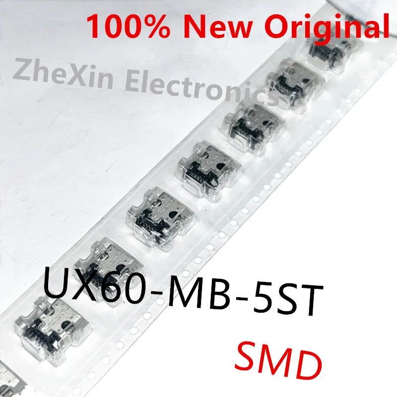 10PCS/Lot  UX60SC-MB-5ST 、UX60SC-MB-5S8 、UX60-MB-5ST  Conn Mini USB 2.0 Type B RCP 5POS 0.8mm Solder RA SMD 5 Terminal 1Port T/R