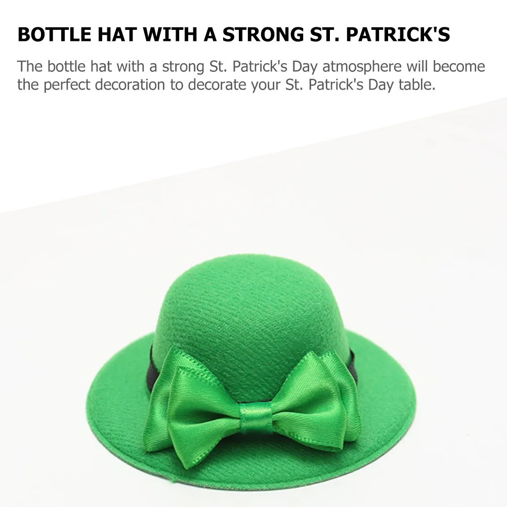 

EVA Fleece Decorative Hats for Wine Bottles Mini St Patrick Day Bowknots Party Crafts Bottle Cover Accessories Premium Material