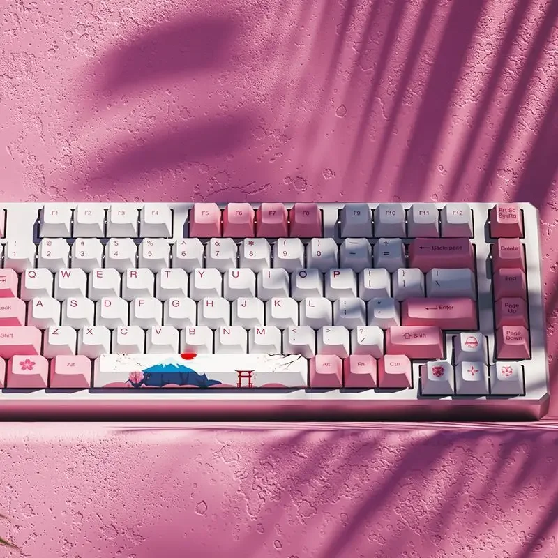 

Mechanical keyboard keycaps pink cute pbt hot sublimation e-sports Russian Korean original factory office