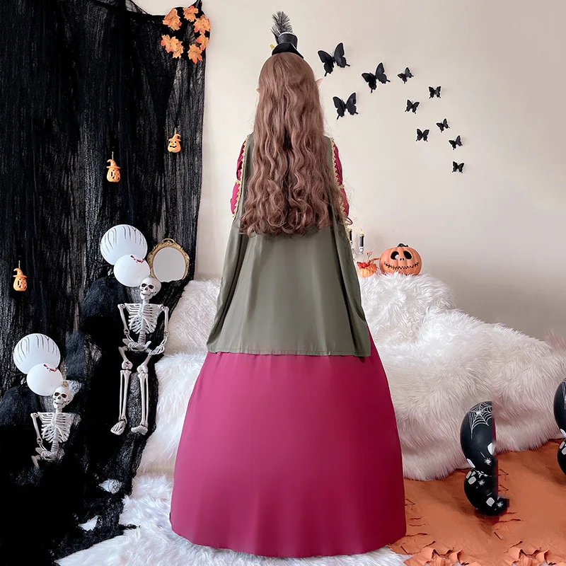 أزياء الهالوين للملكة والنوادي الليلية على الطراز القوطي الساحرة رداء كيب الساحرة طويل Sve Dr Stage ملابس نسائية تقليدية عرقية
