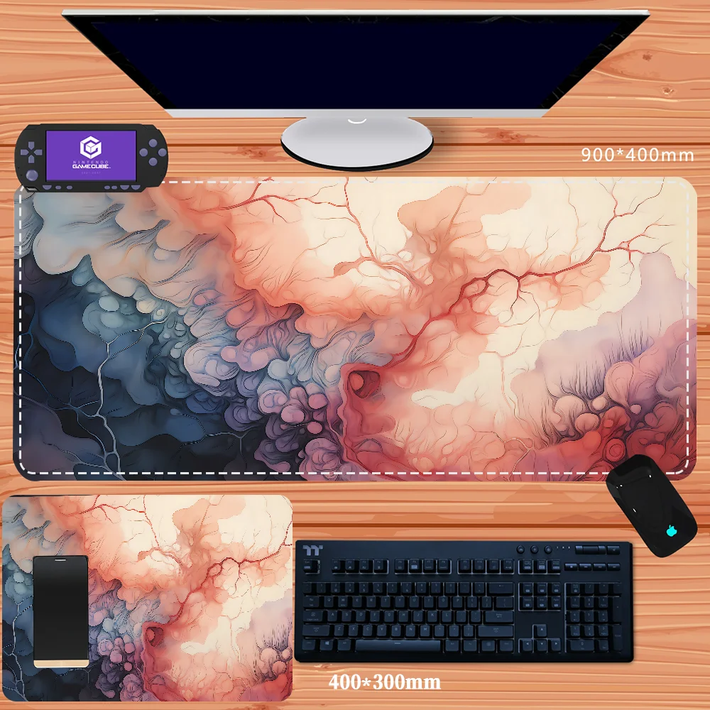 

Abstract Pink Pastel Colors Mousepad Table Mat Gamer Mousemats Office Mouse Mat Rubber Anti Slip Big Keyboard Mats For Computer