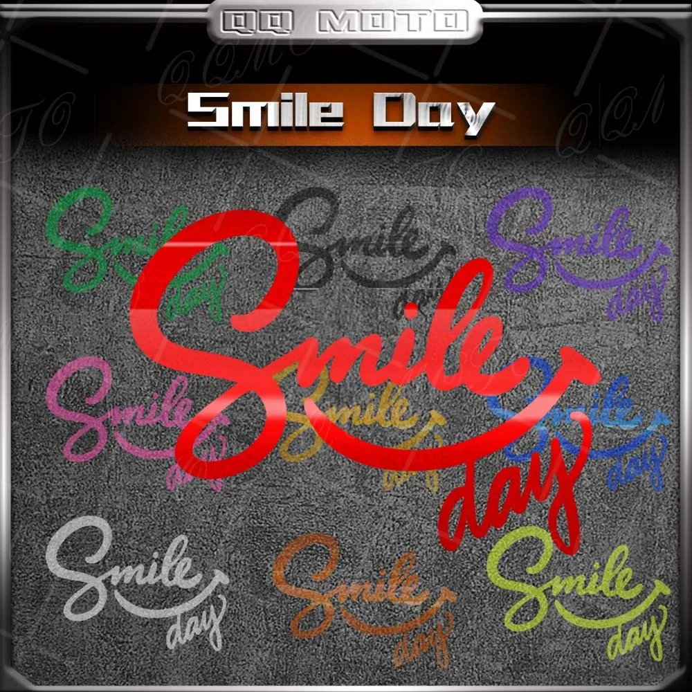 Smile Day Motorcycle Creative Sticker For PCX NMAX FORZA C400GT Racing Body Fuel Tank Car Triangle Window Door Decoration Decal