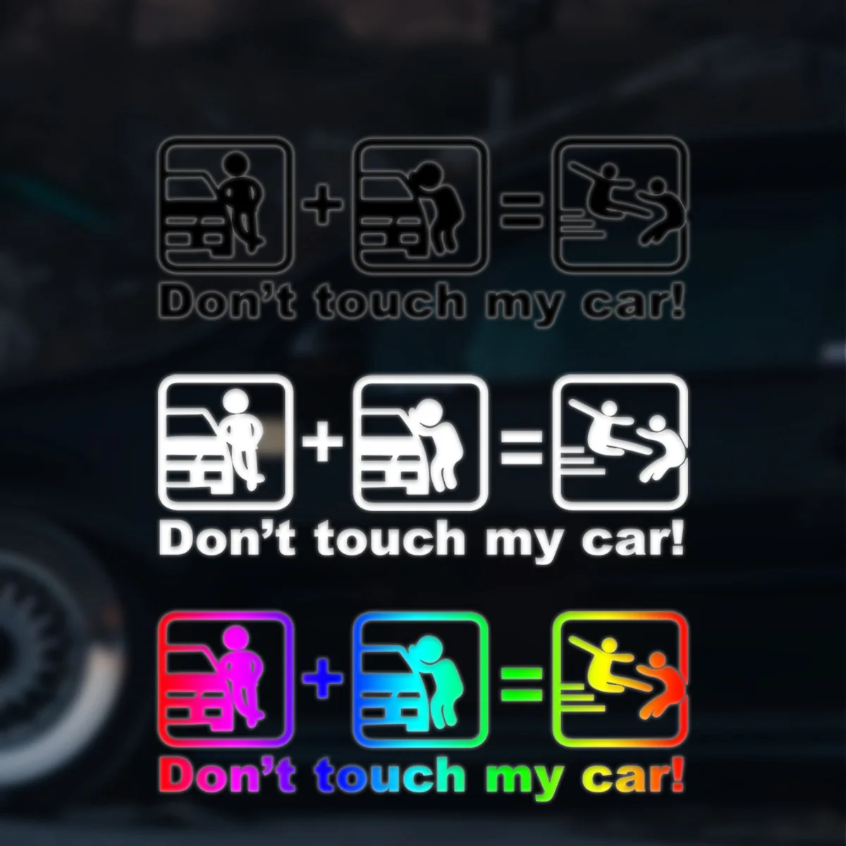 Don't Touch My Car Funny Decal Sticker Scratch Cover for Window Triangle Window
