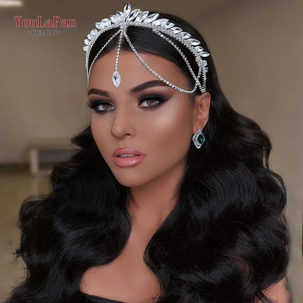 

YouLaPan Bridal Tiara Wedding Hair Hoop Bride Rhinestone Headpiece Banquet Headband Party Crown Vintage Hair Accessories HP927