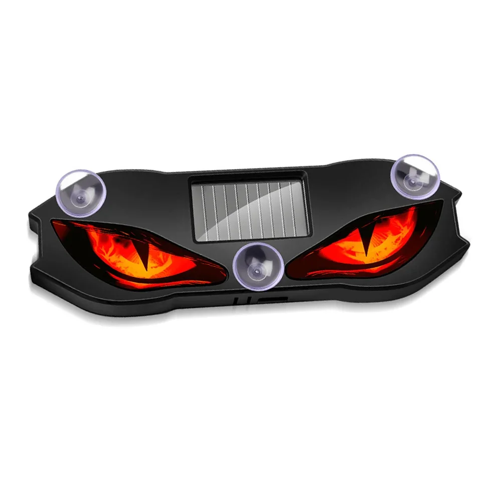 Solar-Augenlicht USB-Aufladbares Auto-Fensterlicht mit Saugnapf Dynamisches Dämonenauge LED-Warnlicht für SUV und LKW