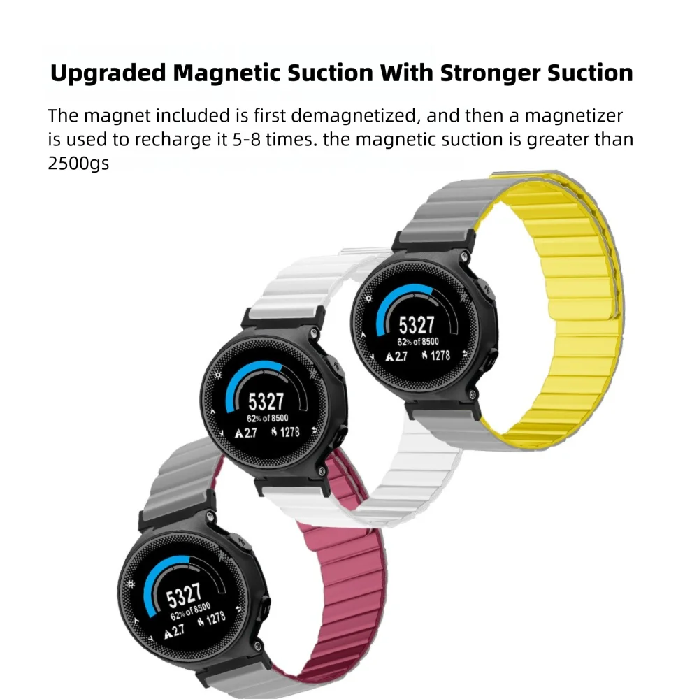 Cinturino magnetico a sgancio rapido per Garmin Watch 235 Bracciale regolabile di ricambio in silicone delicato sulla pelle unisex