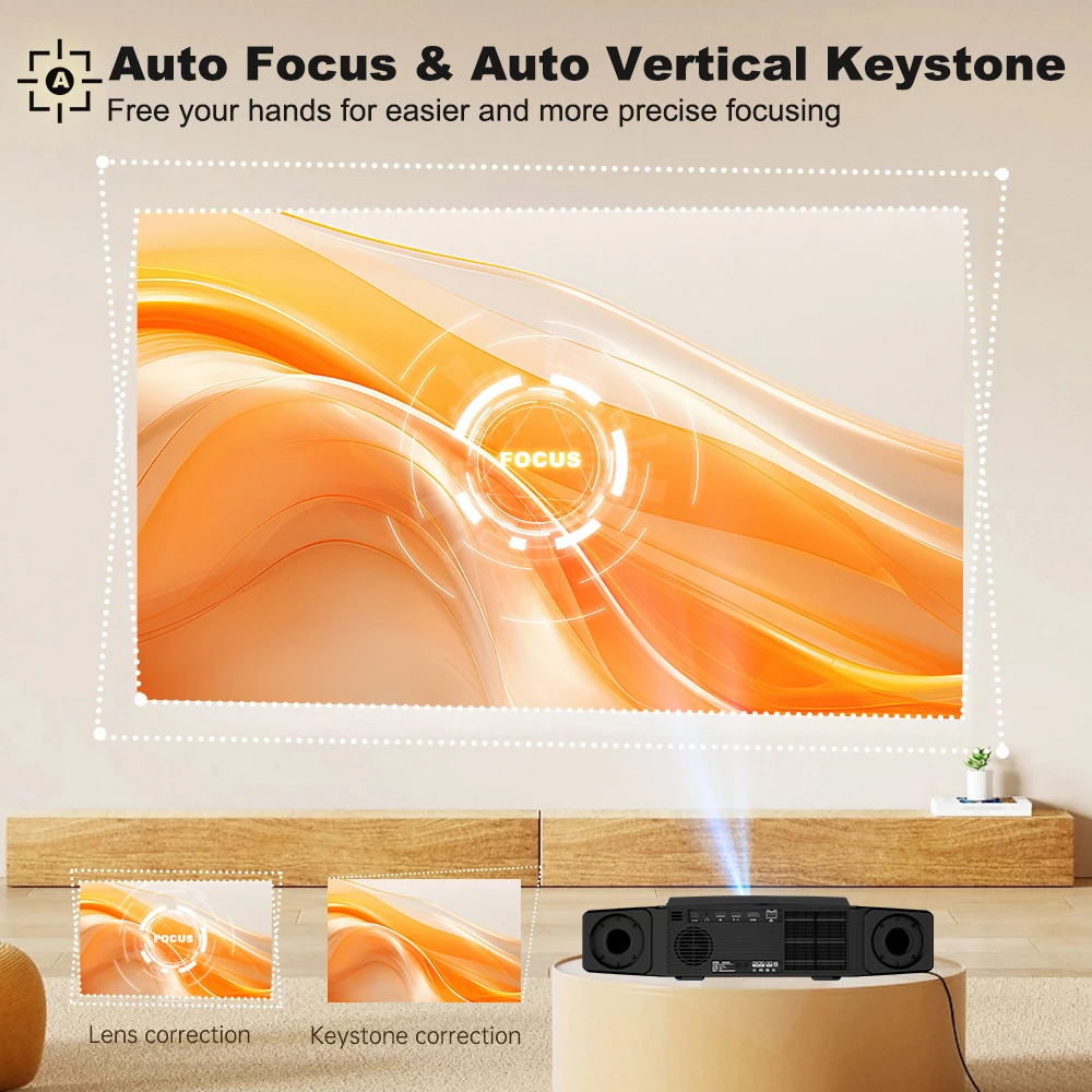 DESS C5 Enterprise 4K Projector Android LED Full HD Full Auto Focus Dual WiFi BT5.2 Smart Home Theater Beamer Meeting Projector