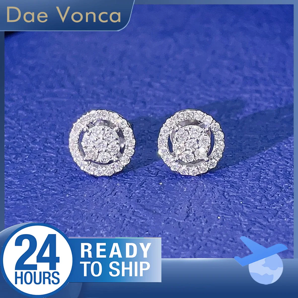 18K الذهب الأبيض مجموع 0.30ct مختبر نمت الماس وأقراط الكلاسيكية داينتي مختبر خلق أقراط الماس هدية عيد ميلاد للزوجة