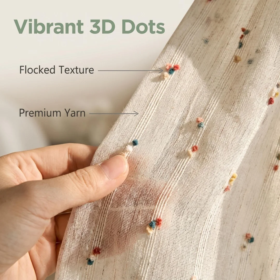 Curtain yarn simple color jacquard transparent curtain living room bedroom dining room kitchen modern simple gauze curtain