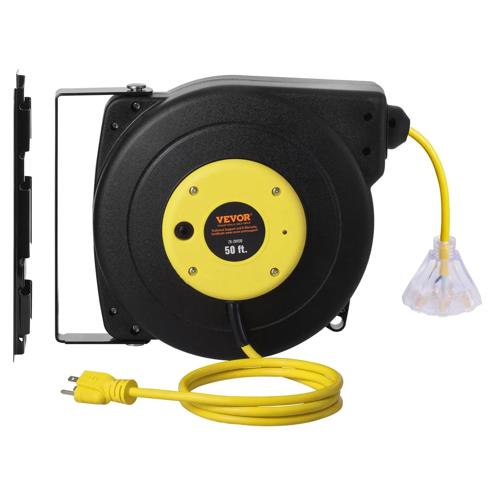 

Retractable Extension Cord Reel Power Cord Reel 50FT 14AWG/3C SJTOW