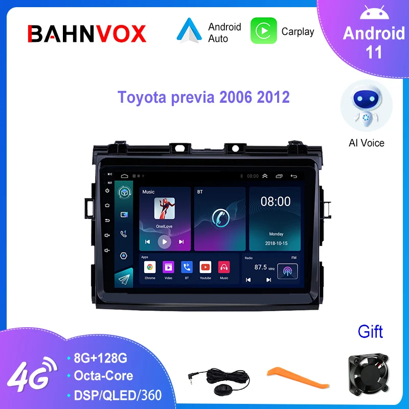 

9" Android 11.0 Car Radio GPS Navigation for Toyota Previa XR50 2006 2012 Stereo Multimedia Video Player Carplay 4G Head Unit