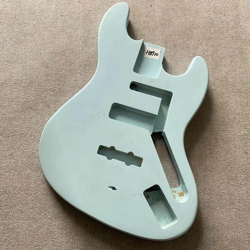 HB970 Jazz Bass Style Guitar Body Sky Blue Unfinished Right Hand (As-Is Condition with Flaws) DIY Project Body for Customization