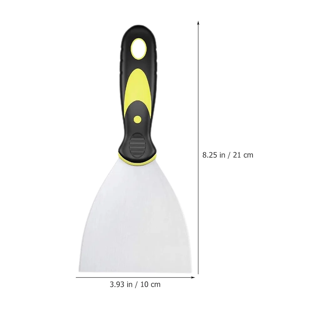 3 buah alat pengikis pisau dempul, untuk cat dapur pengikis noda pegangan kayu Stainless Steel alat semen lantai minyak