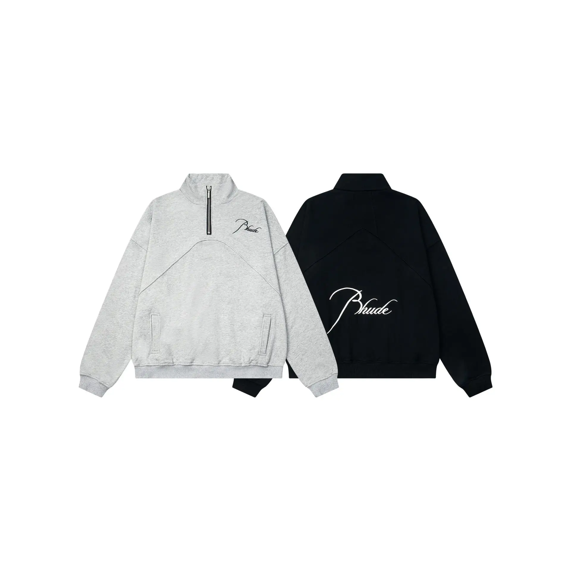 

American High Street Embroidered f Zip Hoodie Casual Jaet for Men And Women Couples Autumn Winter Leisure Coat