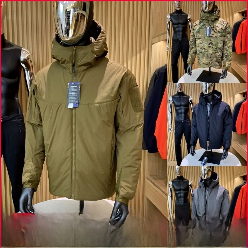 

Winter Men's Lightweight Thiened Warm Cotton Jaet Outdoor Fly Bird Strong Goods Stand Fit Casual Long Sve Hooded