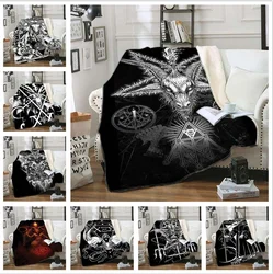 Skull 3D Print Satanic Throw Blanket Bedspread Home Textiles Sofa Print Blanket Fleece Winter Warm Flannel Blanket Birthday Gift