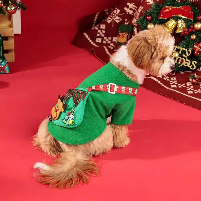 Disfraz de perro de Navidad, ropa de Navidad con bolsillo de Reno pequeño para gatos, jersey para mascotas, ropa, disfraces de Festival para gatos