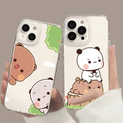Bubu Dudu Cute Couple Bear Phone Case For iPhone 11 13 16 15 14 12 Pro Max Plus Clear Transparent Soft Shell
