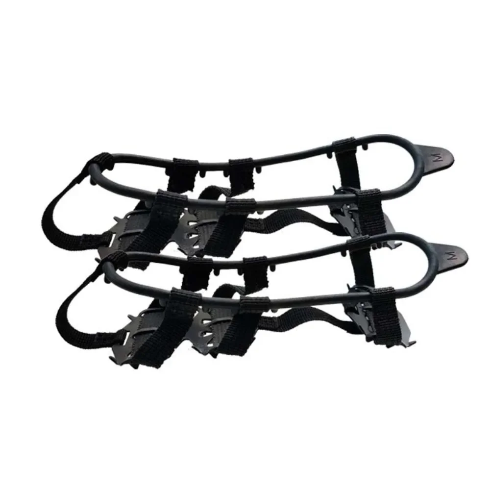 1 زوج M L الأشرطة غطاء أحذية 24 الأسنان المضادة للانزلاق الجليد القبضات القابض الأحذية التمهيد التنزه تسلق الجليد حذاء المسامير تسلق سلسلة #5