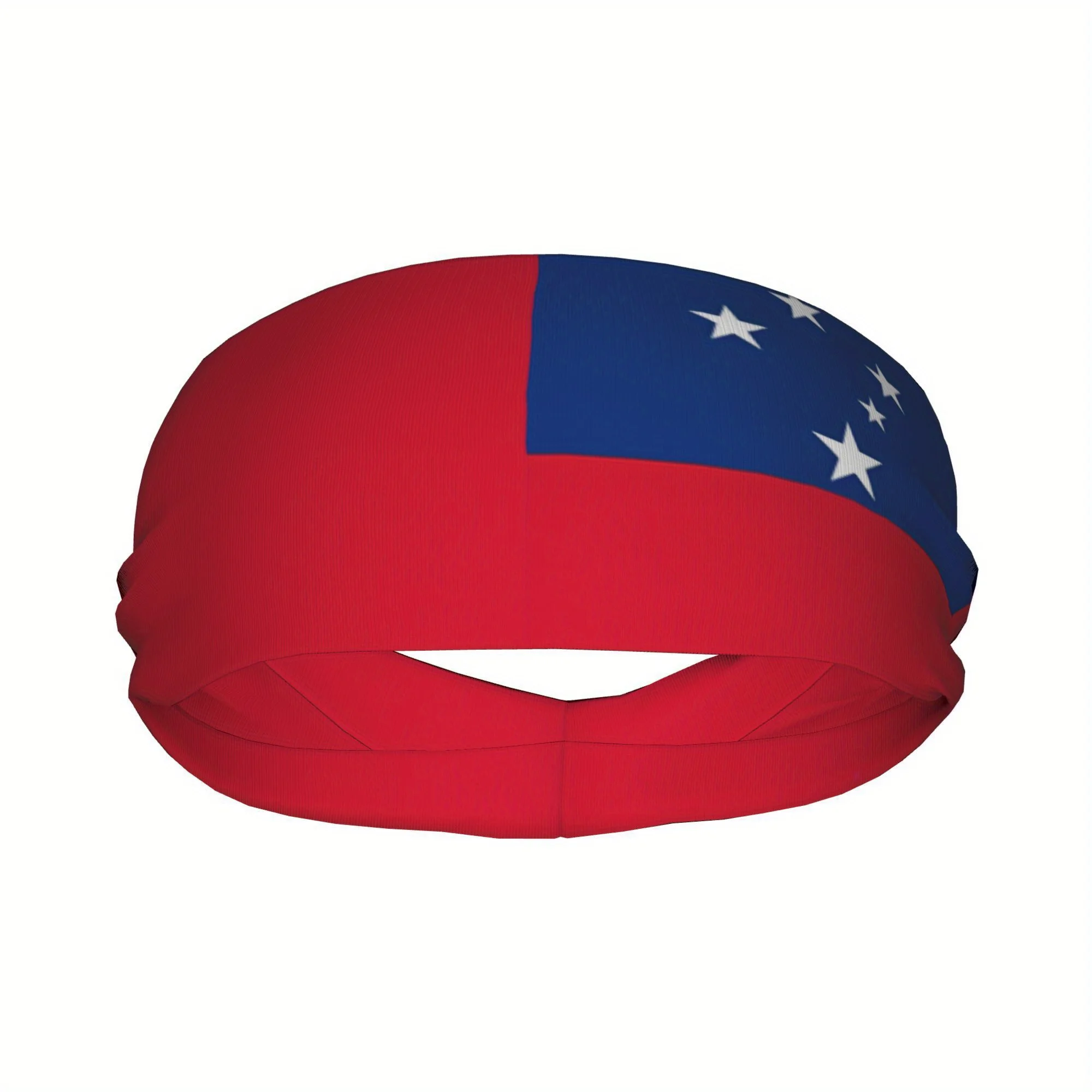 Headband for Sports Featuring The Samoa Flag