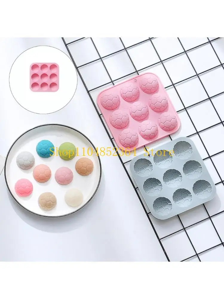 652F Efficient 9 Cavity Football Silicone Baking Mold for DIY Chocolate Cake