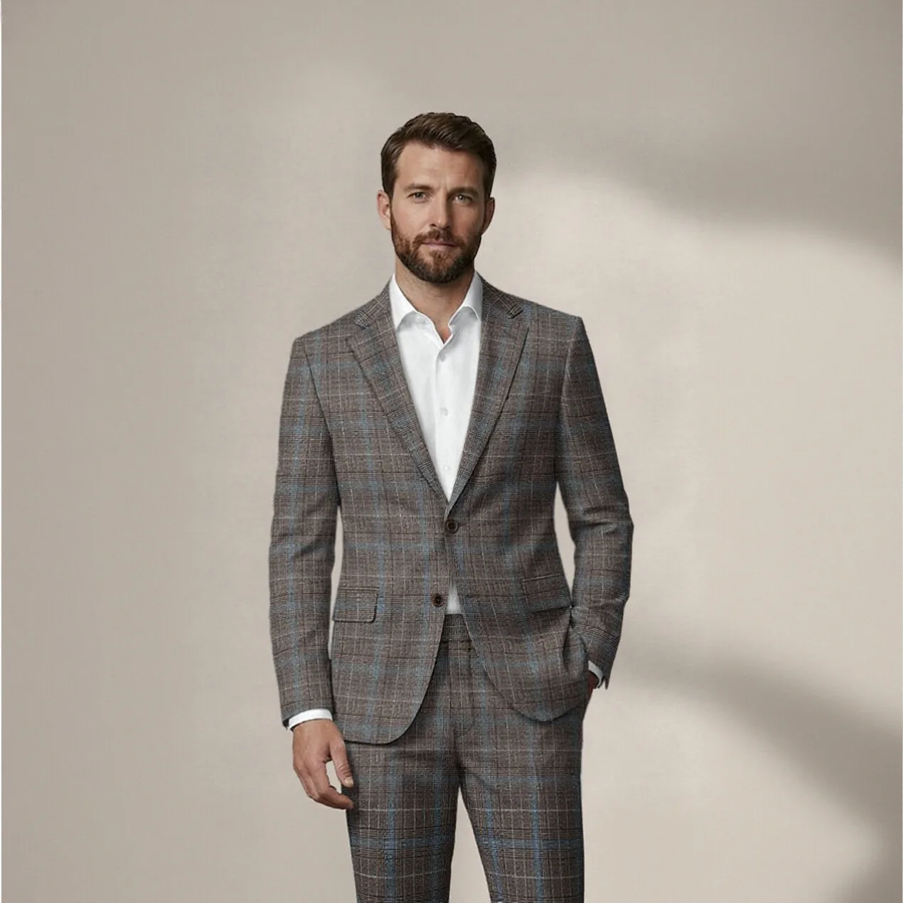 

Formal Wedding Groom 3-Piece Suit Slim Fit White by Opeodly Peak Lapel Jacket Vest Pants with Gold Buttons and Chain Accent