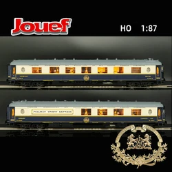 JOUEF Train Model HO 1/87 HJ4155 Dining Car Salon Car Orient Express with Lights Two-Section Set Rail Car Toy