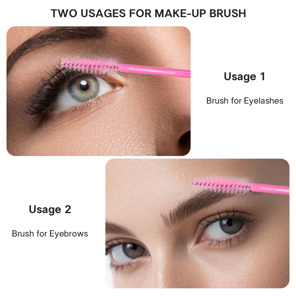 50개 마스카라 브러쉬 속눈썹 브러쉬 스풀리 속눈썹 연장용 눈썹 및 메이크업 도구 도매 속눈썹 메이크업 브러쉬